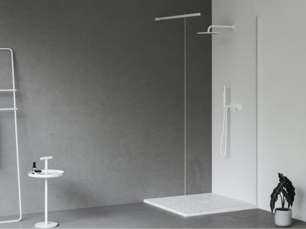 Ravak Slate Pro öntött márvány zuhanytálca 90x90 cm, pala kőzet hatású felület / matt fehér XA037731010