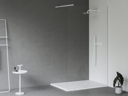 Ravak Slate Pro öntött márvány zuhanytálca 90x100 cm, pala kőzet hatású felület / matt fehér XA03A731010