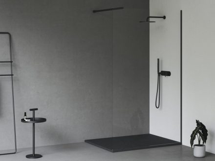 Ravak Slate Pro öntött márvány zuhanytálca 90x120 cm, pala kőzet hatású felület / matt fekete XA03G733010