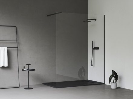 Ravak Sandstone Pro öntött márvány zuhanytálca 90x160 cm, poliuretán bevonattal /matt fekete XA03S743010