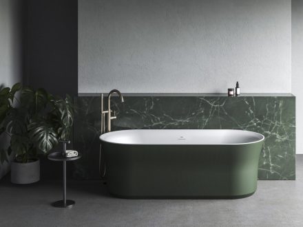 Ravak Ypsilon szabadonálló akrilkád 180x80 cm fehér le-és túlfolyóval, fehér/grey green XC00100052
