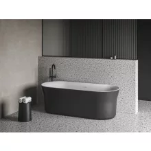   Ravak Ypsilon szabadonálló akrilkád 180x80 cm fekete le-és túlfolyóval, fehér/fekete XC00100058
