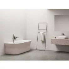   Ravak Ypsilon Wall falhoz illeszthető akrilkád 178x86 cm fehér le-és túlfolyóval, fehér/alabaster pink XC00100084