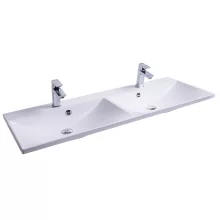 Ravak Flat Duo duplamosdó 120×46 cm csaplyukkal és túlfolyóval, fehér kivitelben