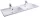 Ravak Flat Duo duplamosdó 120×46 cm csaplyukkal és túlfolyóval, fehér kivitelben