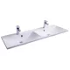 Ravak Flat Duo duplamosdó 120×46 cm csaplyukkal és túlfolyóval, fehér kivitelben