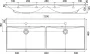 Ravak Flat Duo duplamosdó 120×46 cm csaplyukkal és túlfolyóval, fehér kivitelben