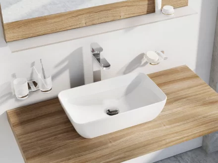 Ravak Uni 500 R Slim pultra tehető mosdó 50x31 cm, túlfolyó nélkül, fehér XJX01150001