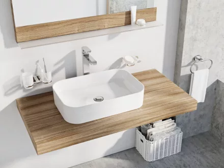 Ravak Ceramic 550 Slim R kerámia mosdó túlfolyó és csapfurat nélkül, fehér XJX01155002