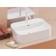 Ravak Ceramic Slim Shelf R kerámiamosdó 55x40 cm, túlfolyóval és csapfurattal, fehér XJX01155005