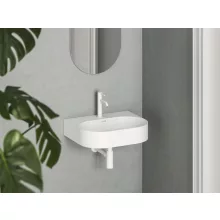   Ravak Ceramic Slim Wall O kerámia mosdó csaplyukkal és túlfolyóval 54x44 cm, fehér XJX01155008