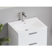   Ravak Chrome Slim beépíthető kerámia mosdó 60x49 cm csaplyukkal és túlfolyóval, fehér XJX01160008