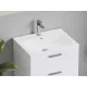 Ravak Chrome Slim beépíthető kerámia mosdó 70x49 cm csaplyukkal és túlfolyóval, fehér XJX01170002