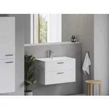   Ravak Chrome Slim beépíthető kerámia mosdó 80x49 cm csaplyukkal és túlfolyóval, fehér XJX01180002