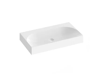 Ravak Lite öntött márvány mosdó 80x45 csaplyuk és túlfolyó nélkül, fehér XJX01380001
