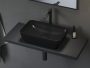Ravak Uni 500 R Slim pultra tehető mosdó 50x31 cm, túlfolyó nélkül, fényes fekete XJX03150000