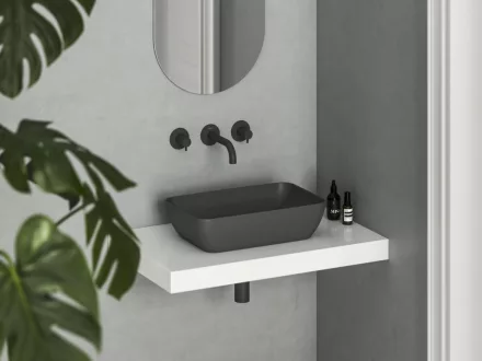 Ravak Uni 500 R Slim pultra tehető mosdó 50x31 cm, antracit XJX03150001