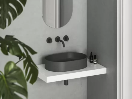 Ravak Ceramic 550 Slim O kerámia mosdó túlfolyó és csapfurat nélkül, antracit XJX03155000