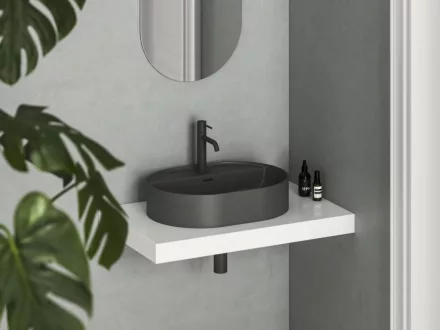 Ravak Ceramic Slim Shelf kerámia mosdó 55x40 cm, antracit XJX03155001
