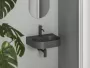 Ravak Ceramic Slim Wall O kerámia mosdó csaplyukkal és túlfolyóval 54x44 cm, antracit XJX03155002