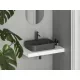 Ravak Ceramic Slim Shelf R kerámiamosdó 55x40 cm, túlfolyóval és csapfurattal, antracit XJX03155004