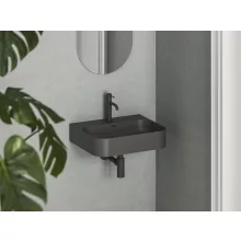   Ravak Ceramic Slim Wall R mosdó 55 csaplyukkal és túlfolyóval, antracit XJX03155005