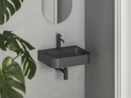 Ravak Ceramic Slim Wall R mosdó 55 csaplyukkal és túlfolyóval, antracit XJX03155005