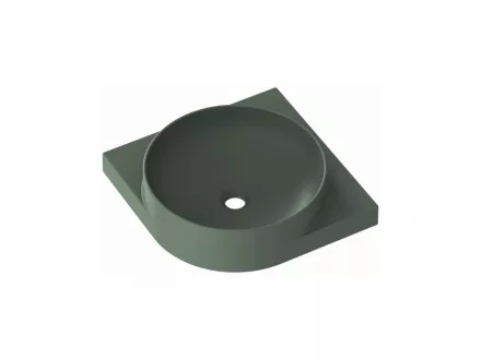 Ravak Yard 450 C kerámia sarok mosdó, túlfolyó és csapfurat nélkül, grey green XJX08045000