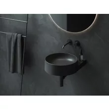   Ravak Yard 400 kerámia mosdó, túlfolyó és csapfurat nélkül, matt fekete XJX0D040000