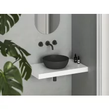   Ravak Uni 40 B Slim kerek kerámia mosdó, matt fekete XJX0D140000