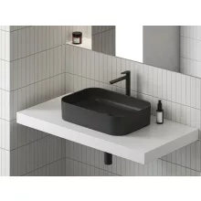   Ravak Ceramic 550 Slim R kerámia mosdó túlfolyó és csapfurat nélkül, matt fekete XJX0D155001