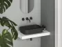 Ravak Ceramic 550 Slim R kerámia mosdó túlfolyó és csapfurat nélkül, matt fekete XJX0D155001