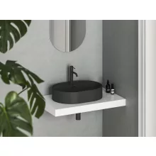   Ravak Ceramic Slim Shelf kerámia mosdó 55x40 cm, matt fekete XJX0D155002