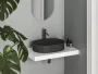 Ravak Ceramic Slim Shelf kerámia mosdó 55x40 cm, matt fekete XJX0D155002