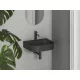 Ravak Ceramic Slim Wall O kerámia mosdó csaplyukkal és túlfolyóval 54x44 cm, matt fekete XJX0D155003