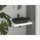 Ravak Ceramic Slim Shelf R kerámiamosdó 55x40 cm, túlfolyóval és csapfurattal, matt fekete XJX0D155004