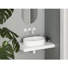   Ravak Ceramic 550 Slim O kerámia mosdó túlfolyó és csapfurat nélkül, matt fehér XJX0E155000