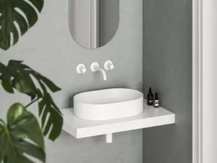 Ravak Ceramic 550 Slim O kerámia mosdó túlfolyó és csapfurat nélkül, matt fehér XJX0E155000