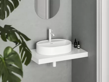 Ravak Ceramic Slim Shelf kerámia mosdó 55x40 cm, matt fehér XJX0E155001