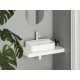 Ravak Ceramic Slim Shelf R kerámiamosdó 55x40 cm, túlfolyóval és csapfurattal, matt fehér XJX0E155005