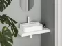 Ravak Ceramic Slim Shelf R kerámiamosdó 55x40 cm, túlfolyóval és csapfurattal, matt fehér XJX0E155005