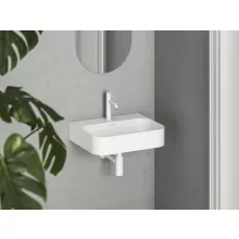   Ravak Ceramic Slim Wall R mosdó 55 csaplyukkal és túlfolyóval, matt fehér XJX0E155006