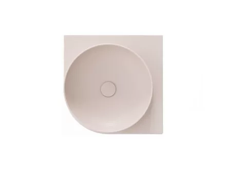 Ravak Yard 450 C kerámia sarok mosdó, túlfolyó és csapfurat nélkül, alabaster pink XJX0G045000