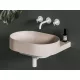 Ravak Yard 600 kerámia mosdó, túlfolyó és csapfurat nélkül, alabaster pink XJX0G060000