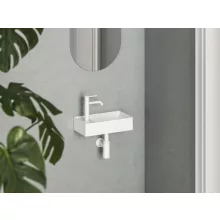   Ravak Veda Wall fali kerámia kézmosó 41x22 cm csaplyukkal, balos/fehér XJXL1240000