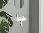 Ravak Veda Wall fali kerámia kézmosó 41x22 cm csaplyukkal, balos/fehér XJXL1240000
