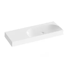   Ravak Lite öntött márvány mosdó 120x45 cm csaplyuk nélkül és pakoló felülettel, balos/fehér XJXL1312000