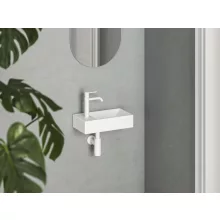   Ravak Veda Wall fali kerámia kézmosó 41x22 cm csaplyukkal, balos/matt fehér XJXLE240000