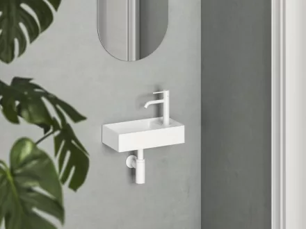 Ravak Veda Wall fali kerámia kézmosó 41x22 cm csaplyukkal, jobbos/fehér XJXP1240000