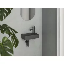   Ravak Veda Wall fali kerámia kézmosó 41x22 cm csaplyukkal, jobbos/antracit XJXP3240000